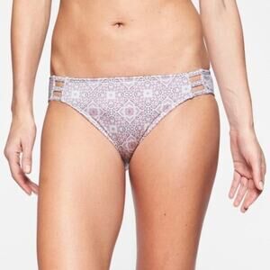 Athleta Aqualuxe Purple Patterned Ladder Front Print Bikini Bottom NWT XL